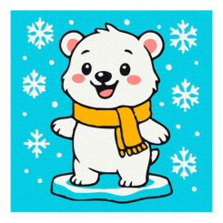 Товары для рисования - Раскраска на холсте Brushme Мишка на каникулах (MBS073)