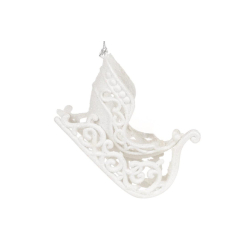 Аксессуары для праздников - Елочное украшение BonaDi Сани 11,5 см Белый (788-852) (MR63065)