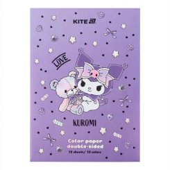 Канцтовари - Папір кольоровий Kite Kuromi 15 аркушів А4 (HK24-250-2)