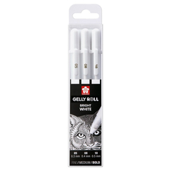 Канцтовари - Набір гелевих ручок Sakura Basic білий 3 штуки (POXPGBWH3C)