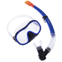 Для пляжа и плавания - Набор для плавания маска с трубкой Zelart M171-SN132-1-SIL Черный-синий (PT0888)