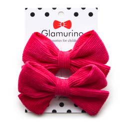 Бижутерия и аксессуары - Бантики Glamurino Tina микровельвет малиновые 2 шт (2112.11)