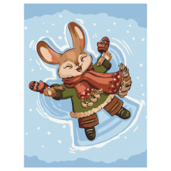 Товари для малювання - Картина за номерами Brushme Сніговий зайчик (RBS1017) Товари для малювання - Картина за номерами Brushme Сніговий зайчик (RBS1017)
