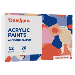 Канцтовары - Набор акриловых красок Brushme глянцевых 12 цветов (AP1201)