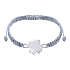 Ювелірні прикраси - Браслет UmaUmi Сріблястий із великим чотирилисником (3807199383849)