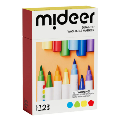 Канцтовари - Набір двосторонніх маркерів Mideer Dual-tip 12 кольорів (MD4308)