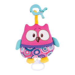 Подвески для кроватки и коляски - Игрушка плюшевая музыкальная Canpol Babies Forest Friends Розовая сова (68/048_pin)