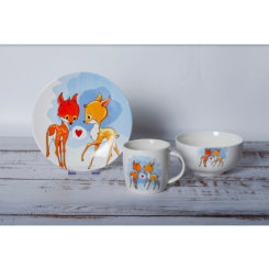 Чашки, стаканы - Детский набор столовой посуды Bembi Loves 3 предмета Milika M0690-KS-2001 (13864)