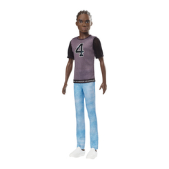 Модельні ляльки - Лялька Barbie Fashionistas Модник Кен чорна футболка у сітку (DWK44/GDV13)
