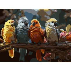 Товари для малювання - Картина за номерами Strateg Птахи на гілці 30 х 40 см (SS-1305)