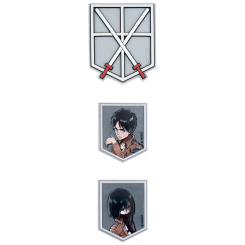 Бижутерия и аксессуары - Набор бейджей на липучке Kite Attack on Titan 3 шт (AT25-3012)