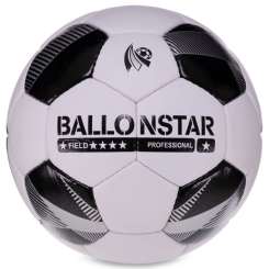 Спортивні активні ігри - М'яч футбольний HYBRID BALLONSTAR FB-3132 №5 PU Білий-синій (FB-3132_Белый-черный)