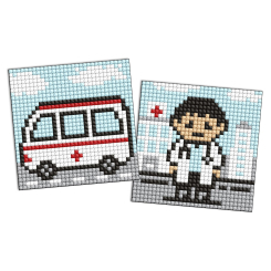 Мозаїка - Алмазна мозаїка на стікері Ідейка Професії Лікар 9 х 9 см (AMS1100)