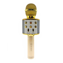Музыкальные инструменты - Микрофон для караоке G-SIO золотистый с подсветкой (UFTMK2LGold) (4820176254047)