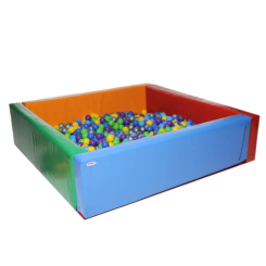 Игровые комплексы, качели, горки - Сухой бассейн с мягких модулей Kidigo Квадрат 2 м Разноцветный (MMSB6)