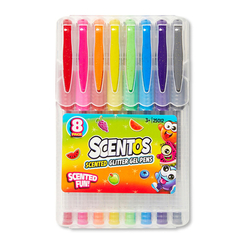 Канцтовари - Набір ароматних гелевих ручок Scentos Мерехтливі кольори 8 штук (25012)