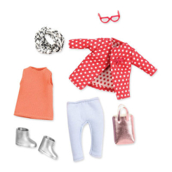 Одежда и аксессуары - Одежда для куклы Lori Красный жакет в белый горошек (LO30014Z)