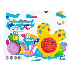 Наборы для лепки - Набор для лепки Genio Kids Шариковый пластилин 6 цветов (TA1802)