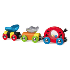 Машинки для малюків - Деревяний потяг HAPE Комахи (E3806)