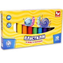 Набори для ліплення - Пластилін восковий Школярик 10 кольорів (83812902-UA)