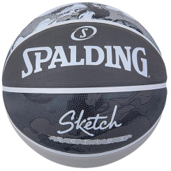 Спортивні активні ігри - М'яч баскетбольний гумовий №7 Spalding Sketch Crack Ball сірий (84382Z)