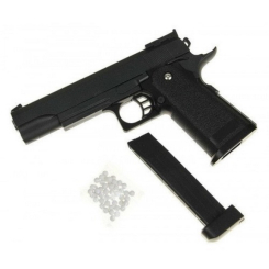 Стрелковое оружие - Игрушечный пистолет на пульках "Colt M1911" Galaxy G6+ металл черный с кобурой (41463)