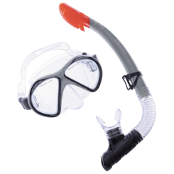 Для пляжа и плавания - Набор для плавания маска с трубкой Legend M293P-SN110-PVC Черный-серый (PT0873)