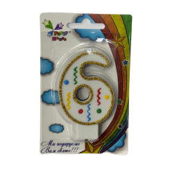 Аксессуары для праздников - Свеча Party House Цифра 6 (4823848301605) Аксессуары для праздников - Свеча Party House Цифра 6 (4823848301605)