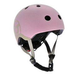 Защитное снаряжение - Детский шлем Scoot & Ride Пастельно-розовый 51-55 см с фонариком (SR-190605-ROSE)