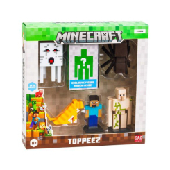 Фигурки персонажей - Набор фигурок-топеров Minecraft Стив, Кот, Паук, Голем, Гаст (MC2060/2) Фигурки персонажей - Набор фигурок-топеров Minecraft Стив, Кот, Паук, Голем, Гаст (MC2060/2)