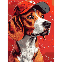 Товары для рисования - Картина по номерам Strateg Пес в кепке 30 х 40 см (SS-1260)