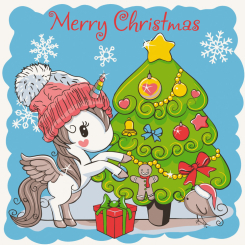 Товари для малювання - Картина за номерами Art Craft Єдиноріжка з ялинкою 30 х 30 см (15554-AC)