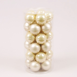 Аксесуари для свят - Кульки скляні Flora D 5,7 см 30 шт Шампань (44582) (MR62313)