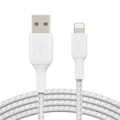 Павербанки - Кабель Belkin USB-A > Lightning зарядка/синхронизация 12Вт плетеный белый (CAA002BT2MWH) Павербанки - Кабель Belkin USB-A > Lightning зарядка/синхронизация 12Вт плетеный белый (CAA002BT2MWH)