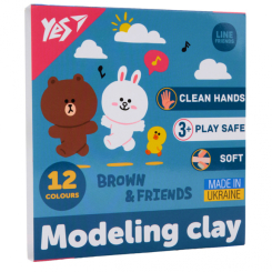 Наборы для лепки - Пластилин Yes Line Friends 12 цветов (540670)