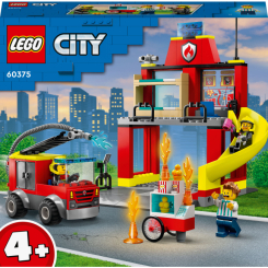 Конструктори LEGO - Конструктор LEGO City Пожежне депо та пожежна машина (60375)