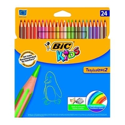 Канцтовари - Олівці BIC Kids Tropicolors 2 24 шт в наборі (832568)