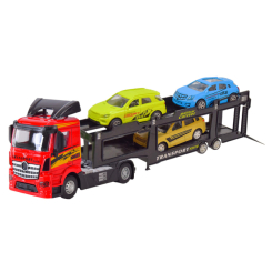 Транспорт и спецтехника - Игровой набор Автопром Трейлер с машинками красный (AP7510/4)