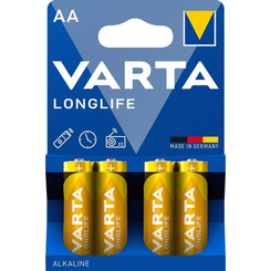 Акумулятори і батарейки - Батарейки VARTA Longlife AA BLI 4 шт алкалінові (4008496525157)