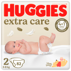 Підгузки - Підгузки Huggies Extra Care 2 M-Pack 3-6 кг 82 x 2 шт (5029053578088)