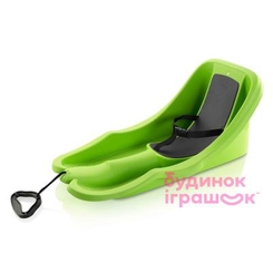 Санки - Санки с ремнём безопасности Plastkon Бамби Райдер зелёные (8595096967204)