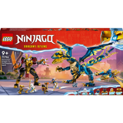 Конструкторы LEGO - Конструктор LEGO NINJAGO Дракон стихий против робота Владычицы (71796)