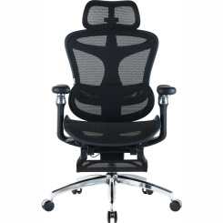 Меблі для геймерів - Крісло офісне з підставкою для ніг Sihoo DORO C300 Pro Mesh Black with footrest (DORO-C300-PRO-M101-JT)