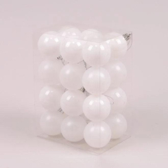 Аксесуари для свят - Набір пластикових новорічних кульок Flora 24 шт D-5 см (44413) (MR35182)