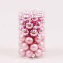 Аксесуари для свят - Кульки скляні Flora D 2,5 см 48 шт Рожевий (44526) (MR62901)