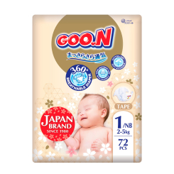Товари для догляду - Підгузки Goo.N Premium soft NB (до 5 кг) 72 штуки (F1010101-152)