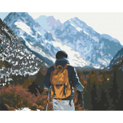Товари для малювання - Картина за номерами Brushme Мандрівник в горах 40 х 50 см (BS52536)