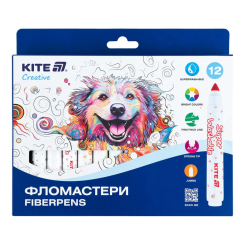 Канцтовари - Набір фломастерів Kite Creative superwashable Jumbo 12 кольорів (K-1155)