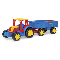 Машинки для малюків - Машинка Wader Gigant Трактор з причепом (66100)