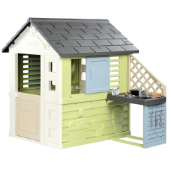 Игровые комплексы, качели, горки - Игровой дом Smoby Life Радужный с летней кухней (7600810738)